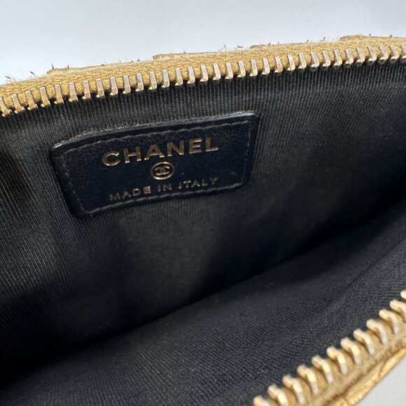 Chanel Gold Crocodile Embossed Calfskin Flat Wallet Pouch - Picture 5 of 6
